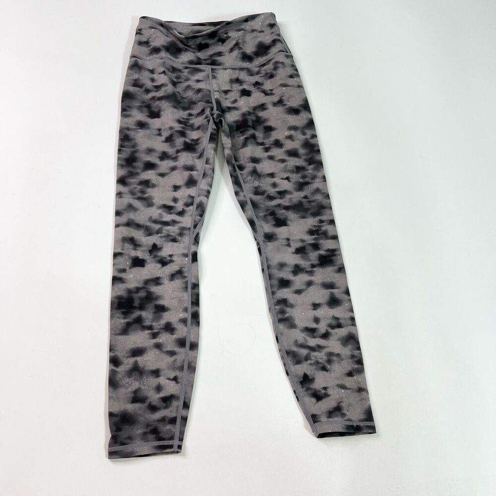 Varley Lets Go High Rise Legging Womens Small Gray Black Printed Compression 7/8